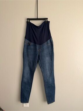 Maternity Straight Leg Jeans with Navy Support Panel